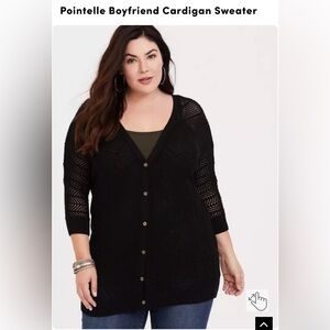 Torrid Black Open Knit Cardigan Sweater